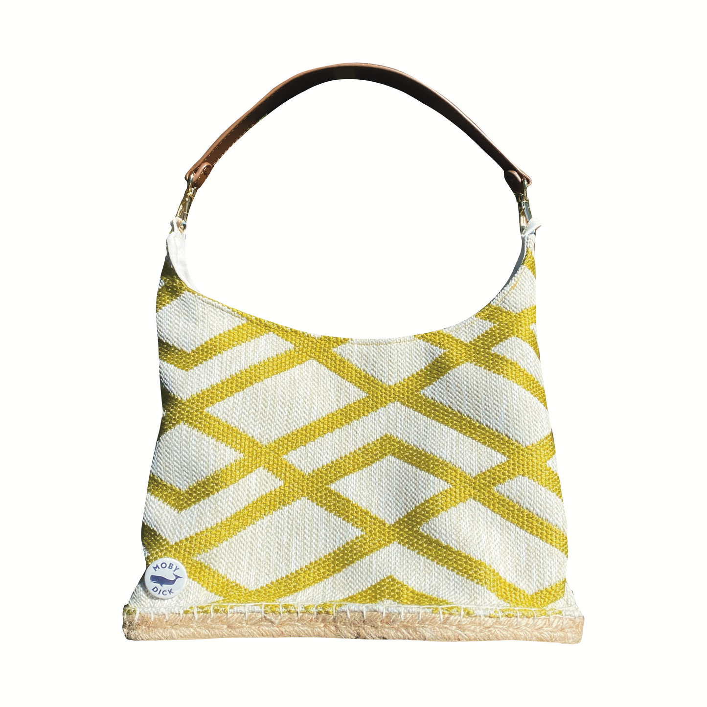 Bolso geométrico con asa de cuero