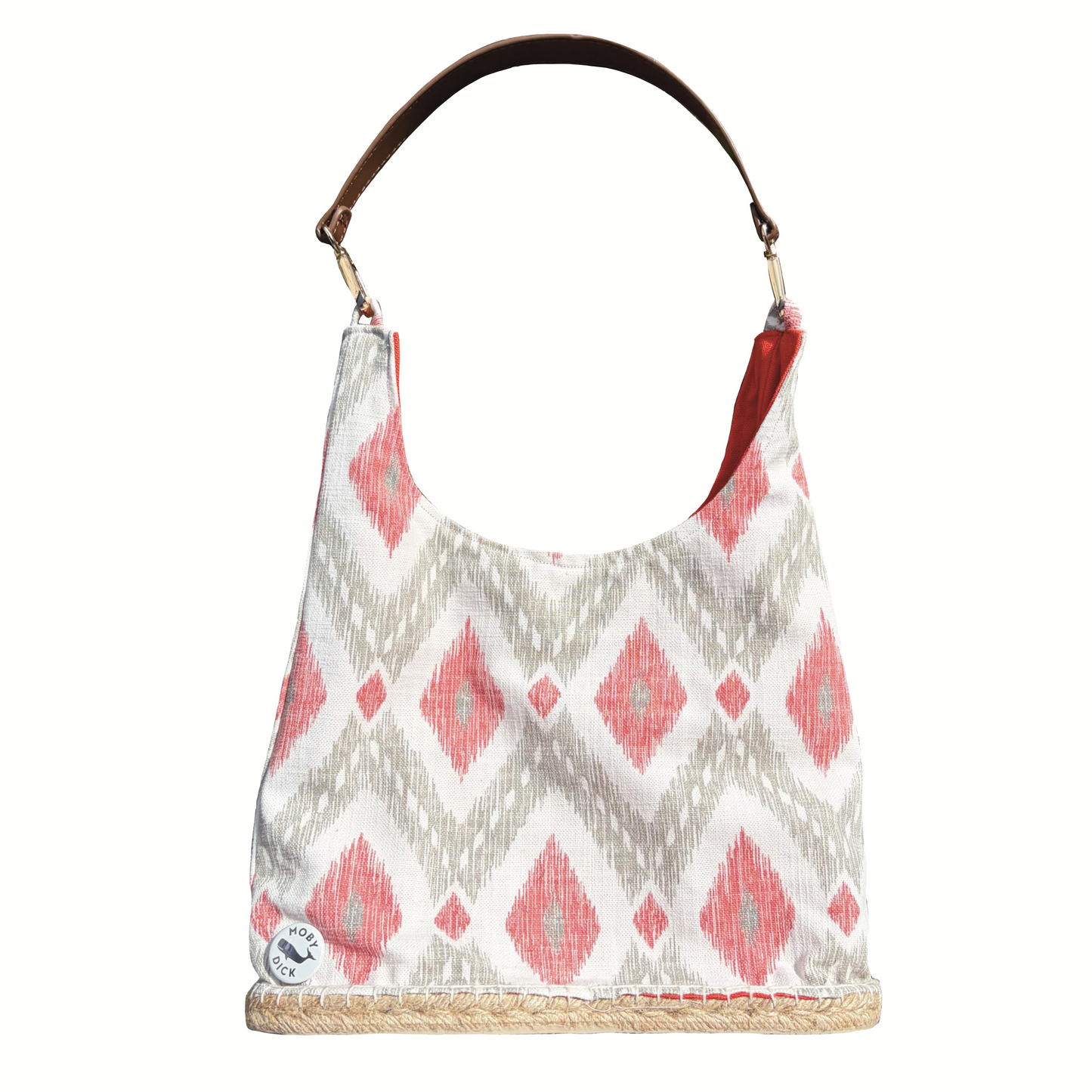 Bolso geométrico con asa de cuero